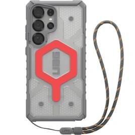 Чехол UAG MagSafe Pathfinder Clear для Samsung Galaxy S25 Ultra (с шнурком) Active Lava Lanyard