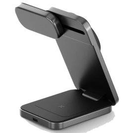 Беспроводное зарядное устройство EnergEA MagTrio Plus 3-in-1 Qi2 MagSafe Space Grey