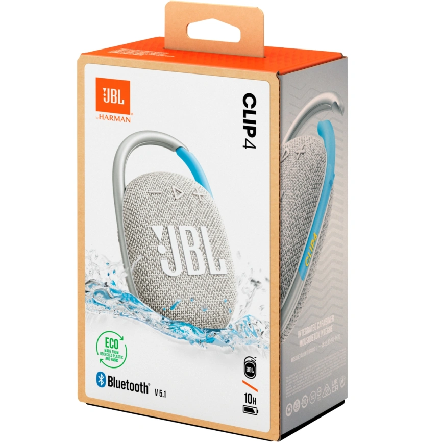 Портативная колонка JBL Clip 4 White фото 5