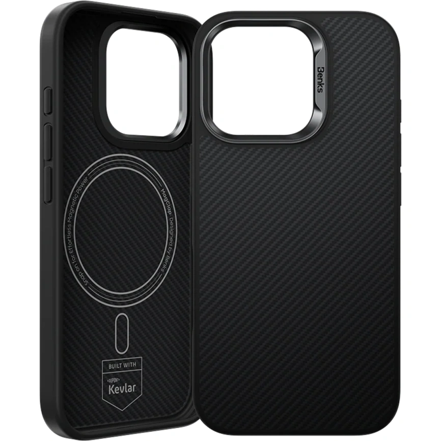 Чехол Benks ArmorPro Case built with Kevlar 600D для iPhone 16 Black фото 1
